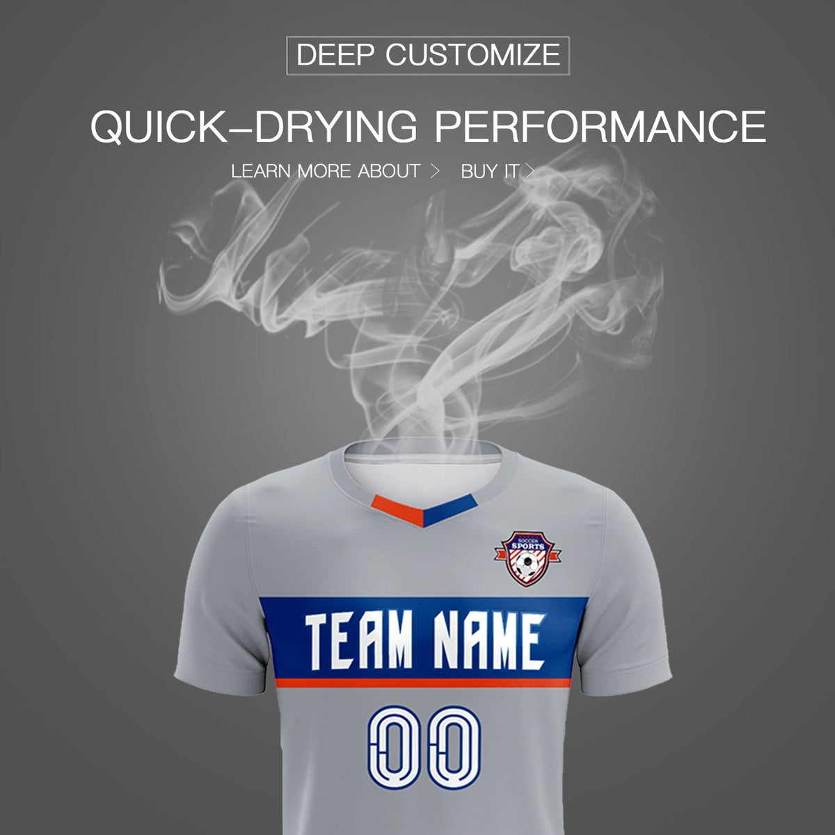 Custom Gray Classic Sports kit Football Shirt Jersey