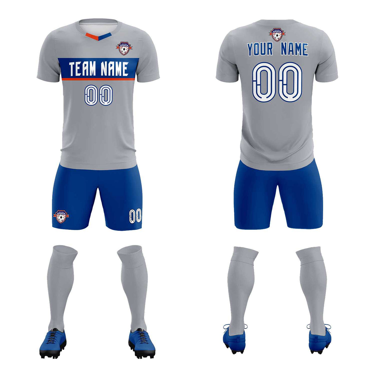 Custom Gray Classic Sports kit Football Shirt Jersey