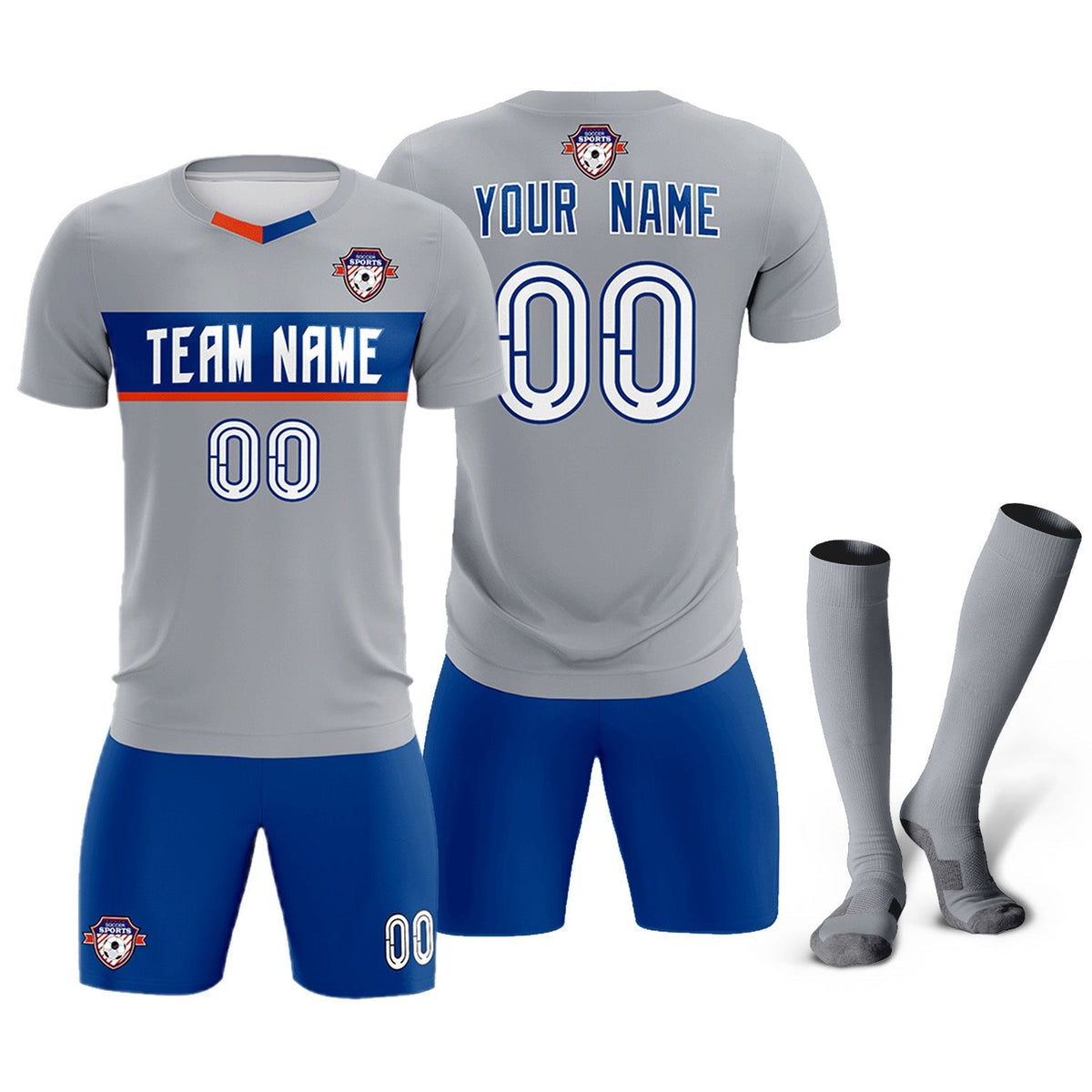Custom Gray Classic Sports kit Football Shirt Jersey