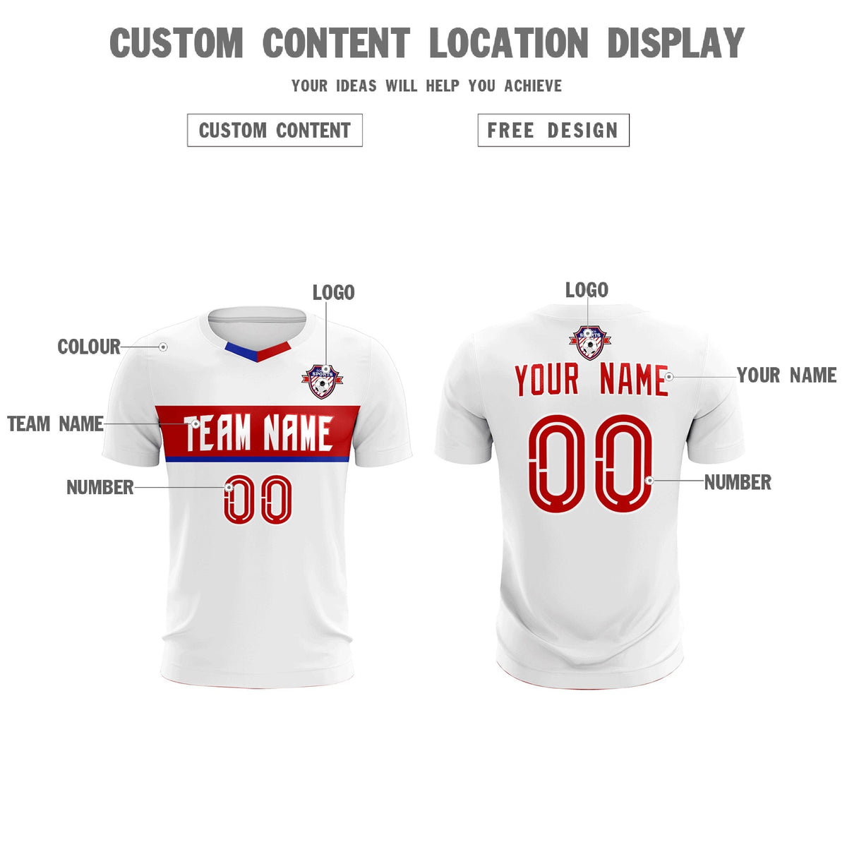 Custom White Classic Sports kit Football Shirt Jersey