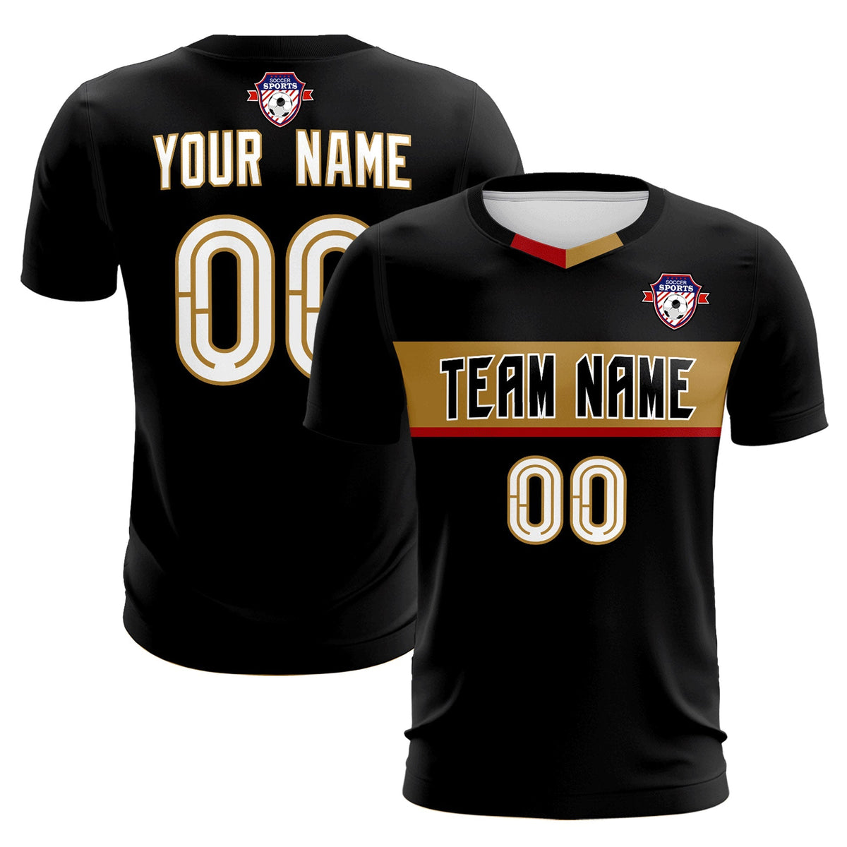 Custom Black Classic Sports kit Football Shirt Jersey
