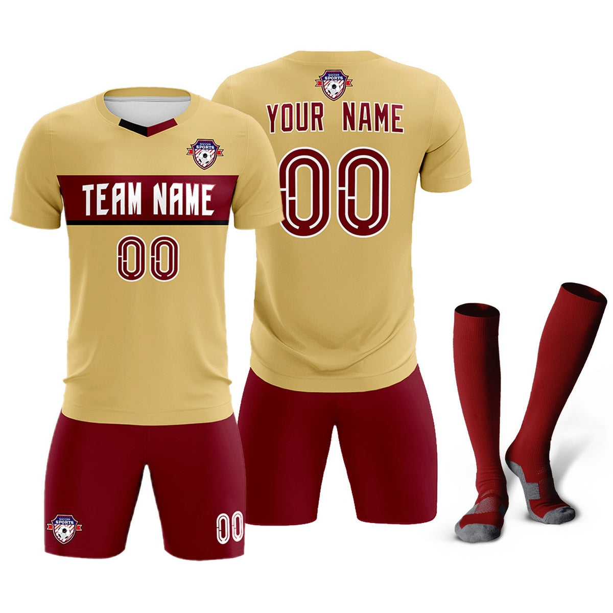 Custom Khaki Classic Sports kit Football Shirt Jersey