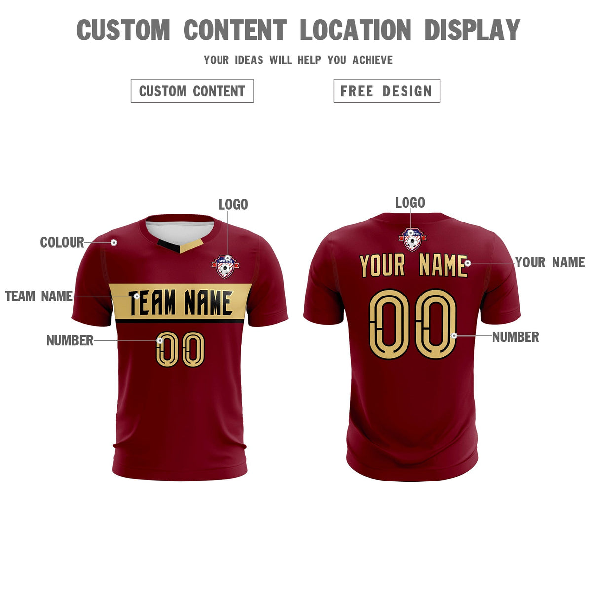 Custom Crimson Classic Sports kit Football Shirt Jersey