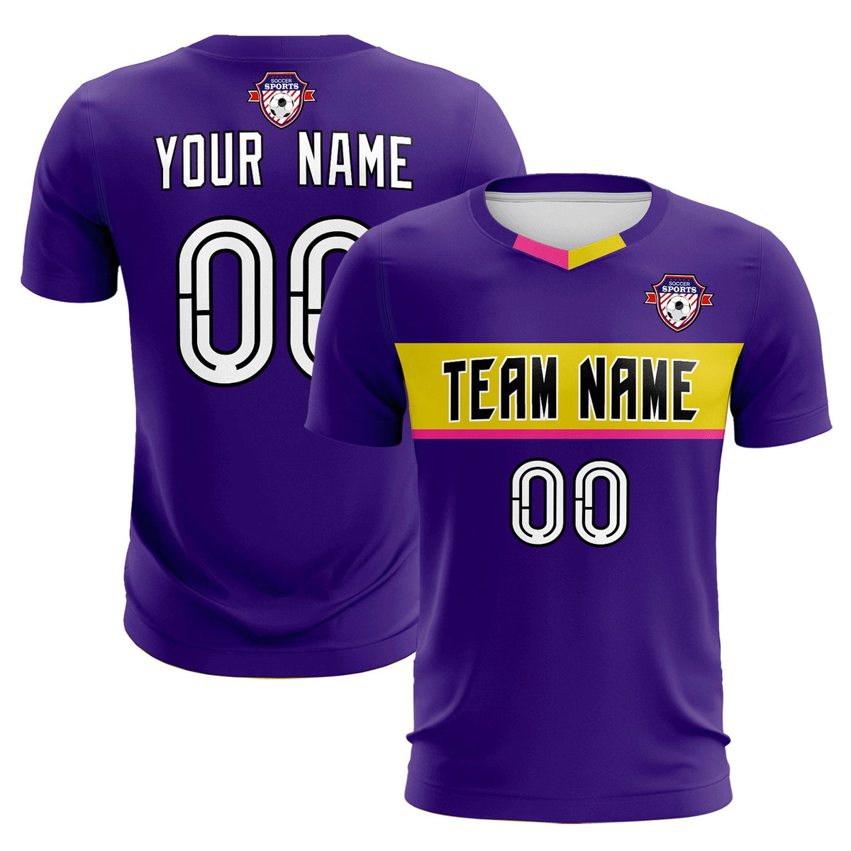 Custom Purple Classic Sports kit Football Shirt Jersey