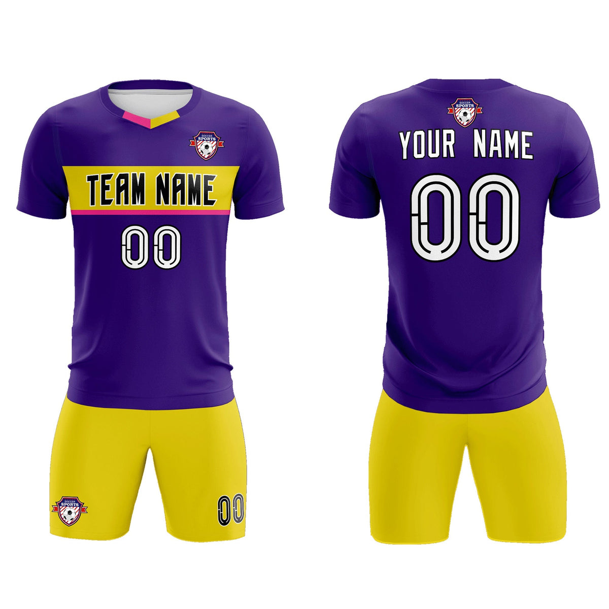 Custom Purple Classic Sports kit Football Shirt Jersey