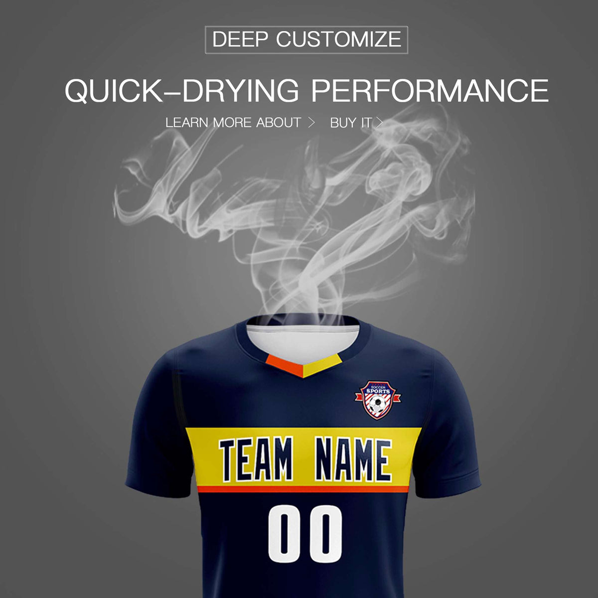 Custom Navy Classic Sports kit Football Shirt Jersey