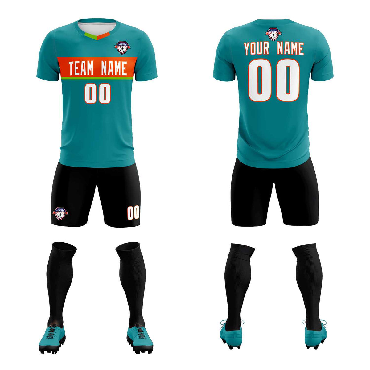 Custom Aqua Classic Sports kit Football Shirt Jersey