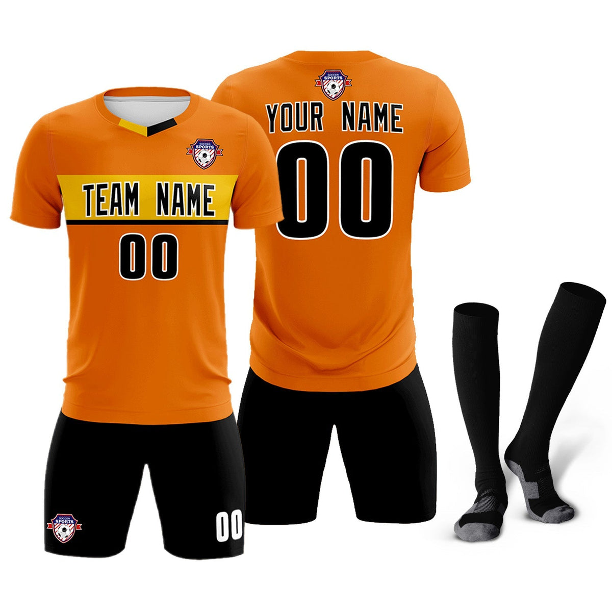 Custom Orange Classic Sports kit Football Shirt Jersey