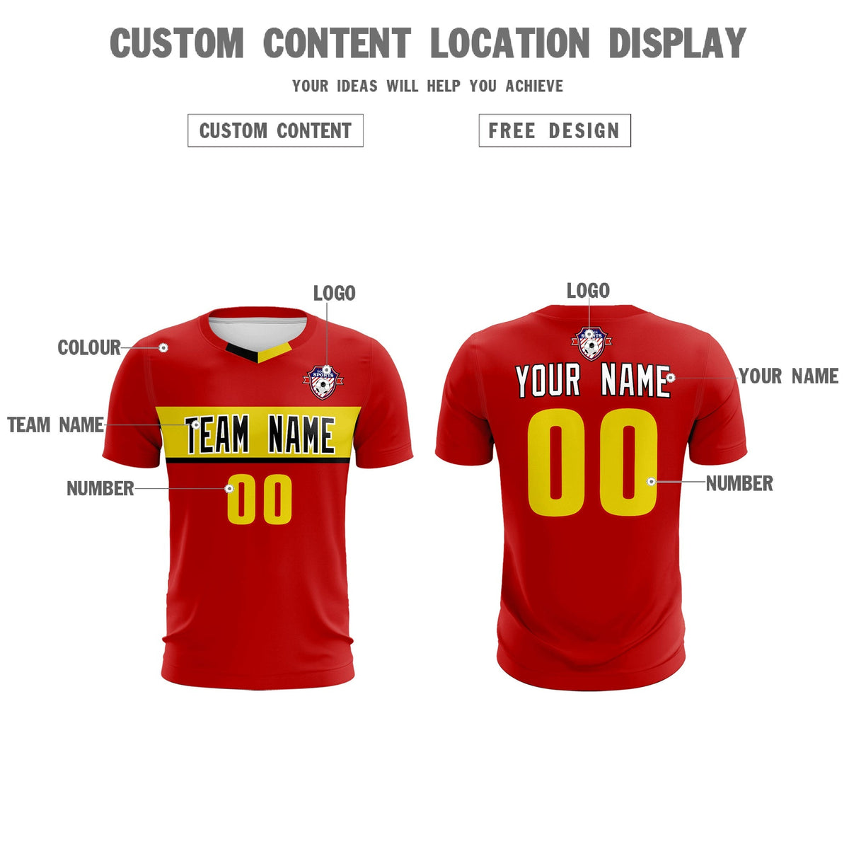 Custom Red Classic Sports kit Football Shirt Jersey