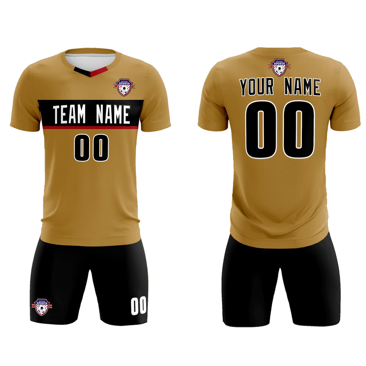 Custom Old Gold Classic Sports kit Football Shirt Jersey