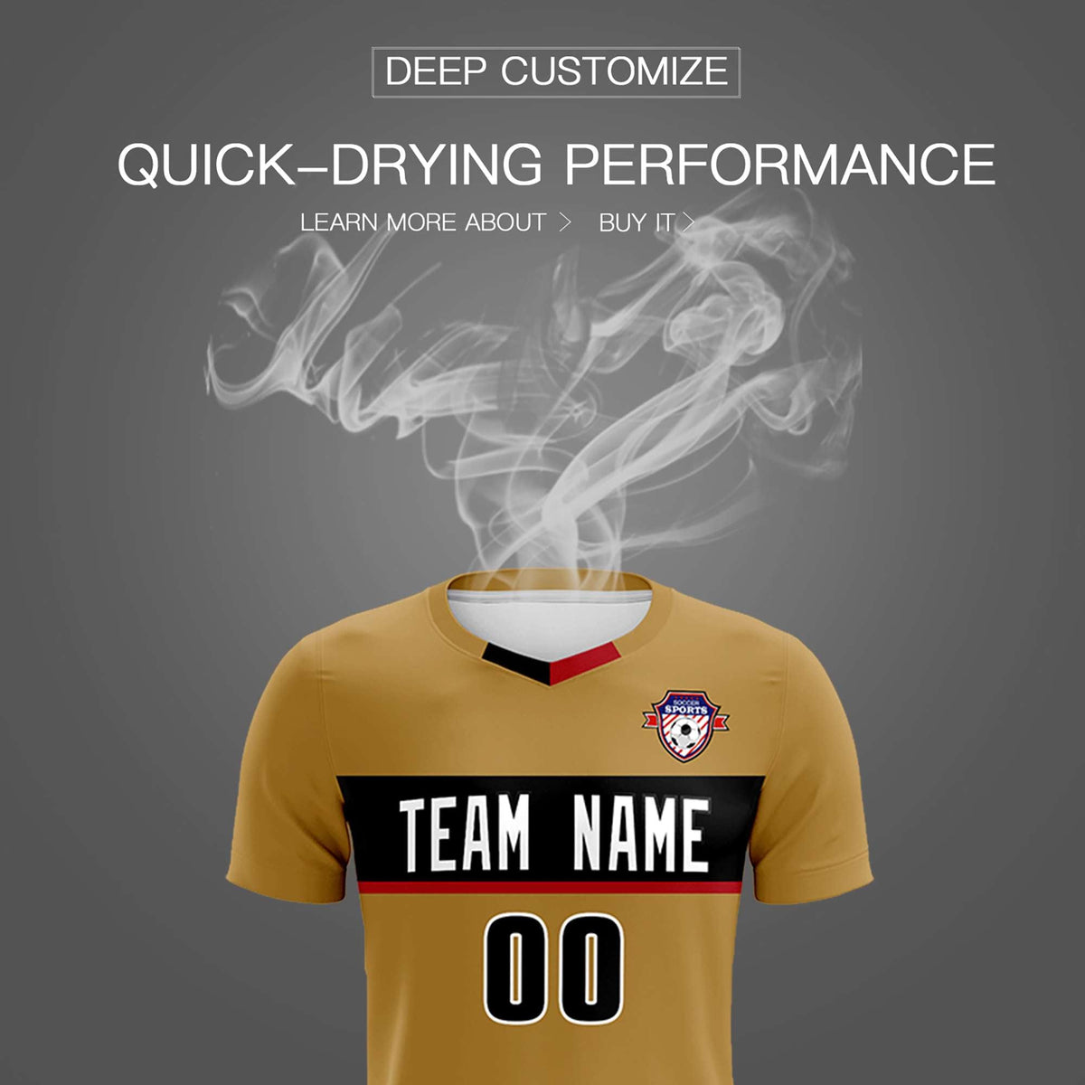 Custom Old Gold Classic Sports kit Football Shirt Jersey