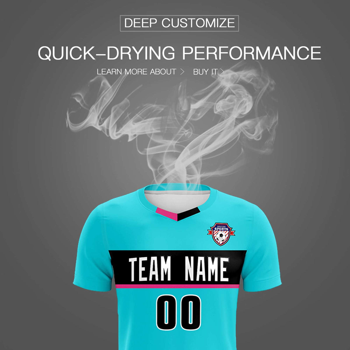 Custom Sky Blue Classic Sports kit Football Shirt Jersey