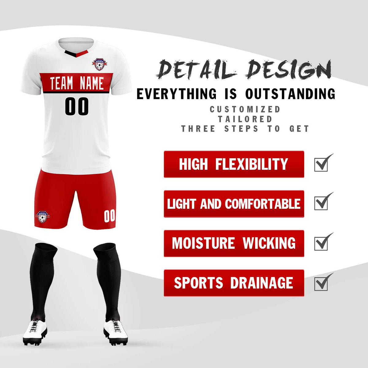 Custom White Classic Sports kit Football Shirt Jersey