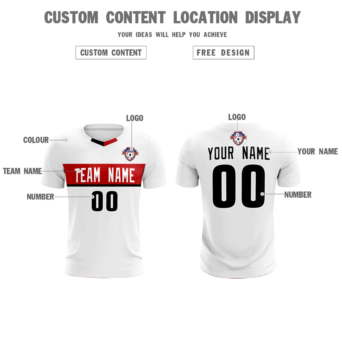 Custom White Classic Sports kit Football Shirt Jersey