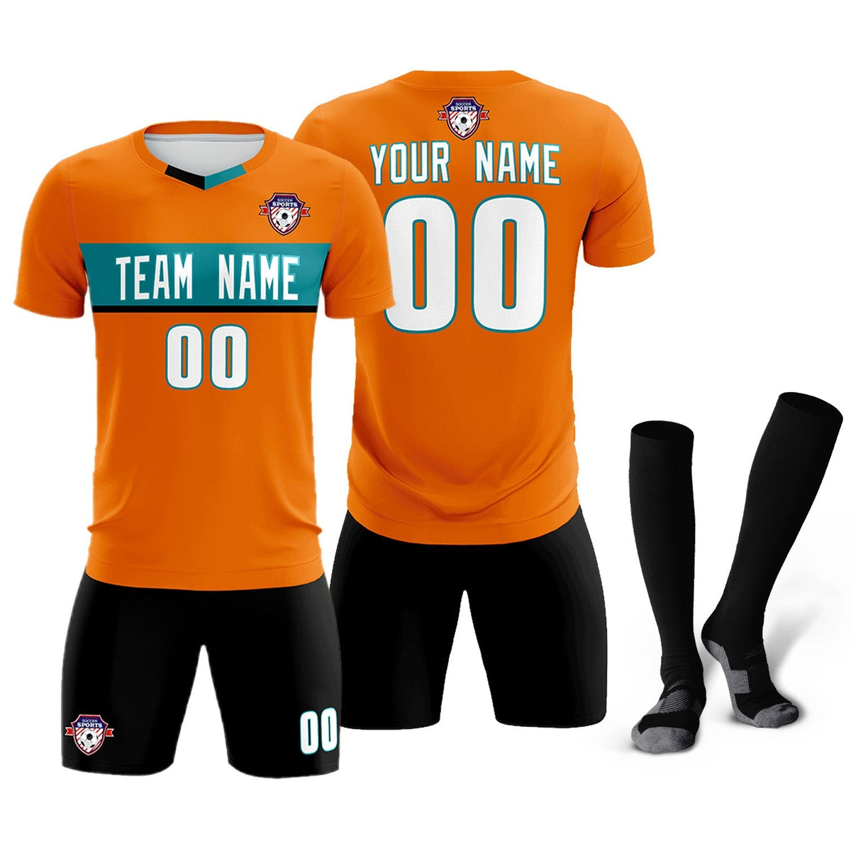 Custom Orange Classic Sports kit Football Shirt Jersey