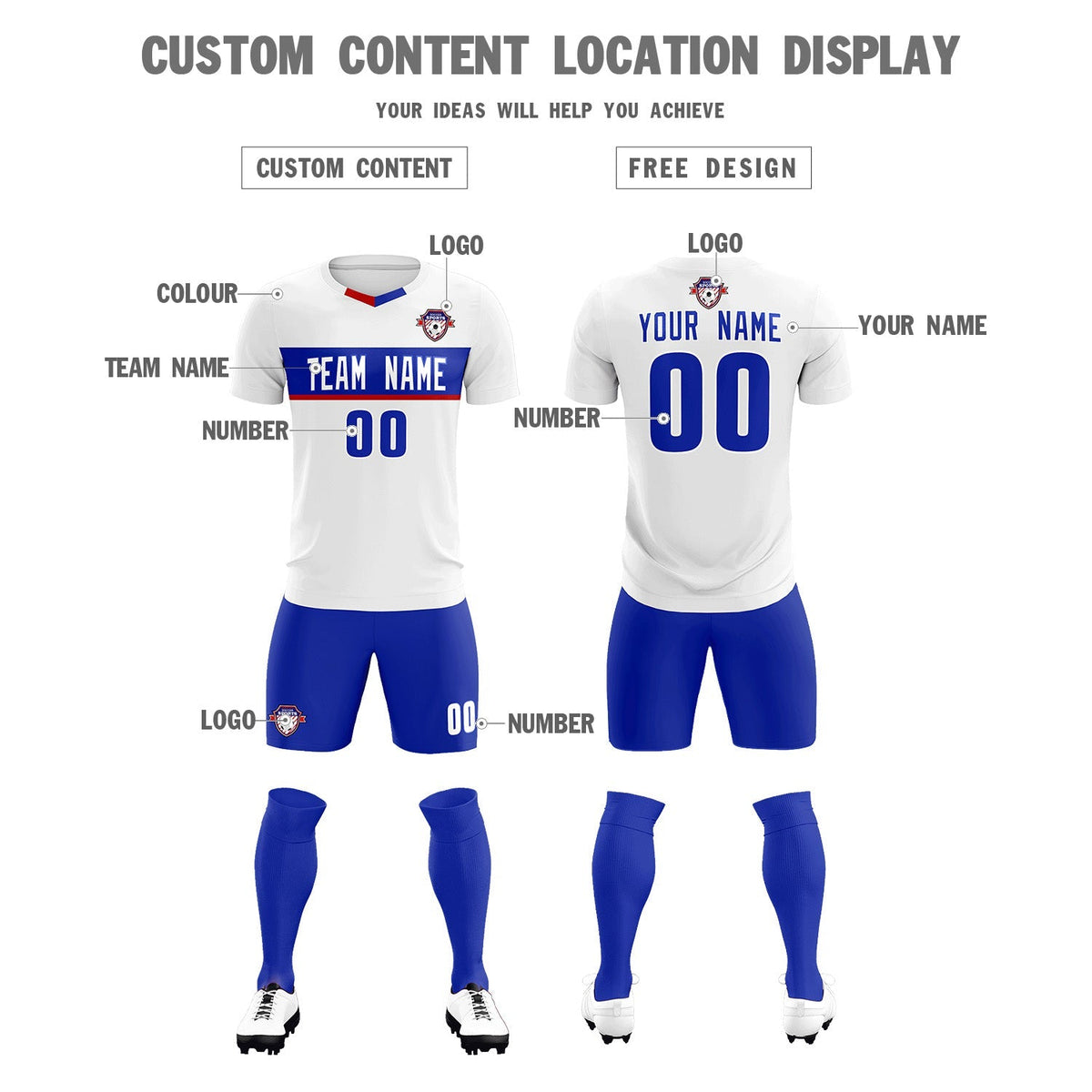 Custom White Classic Sports kit Football Shirt Jersey