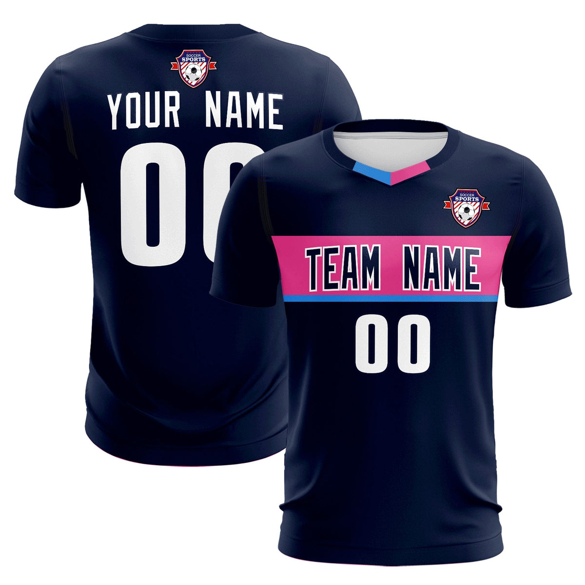 Custom Navy Classic Sports kit Football Shirt Jersey