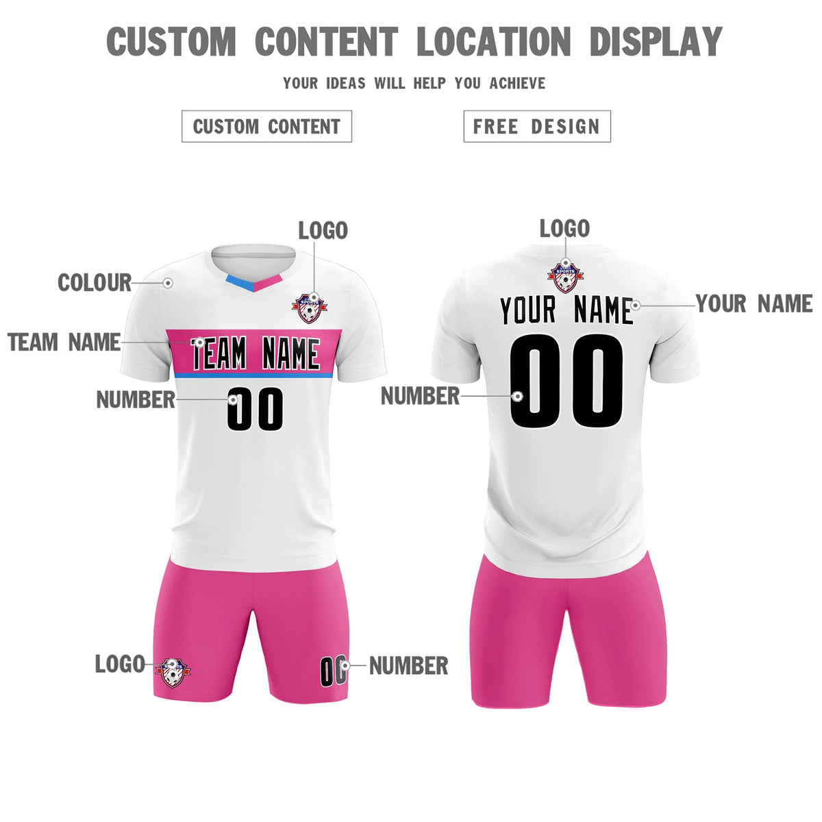 Custom White Classic Sports kit Football Shirt Jersey