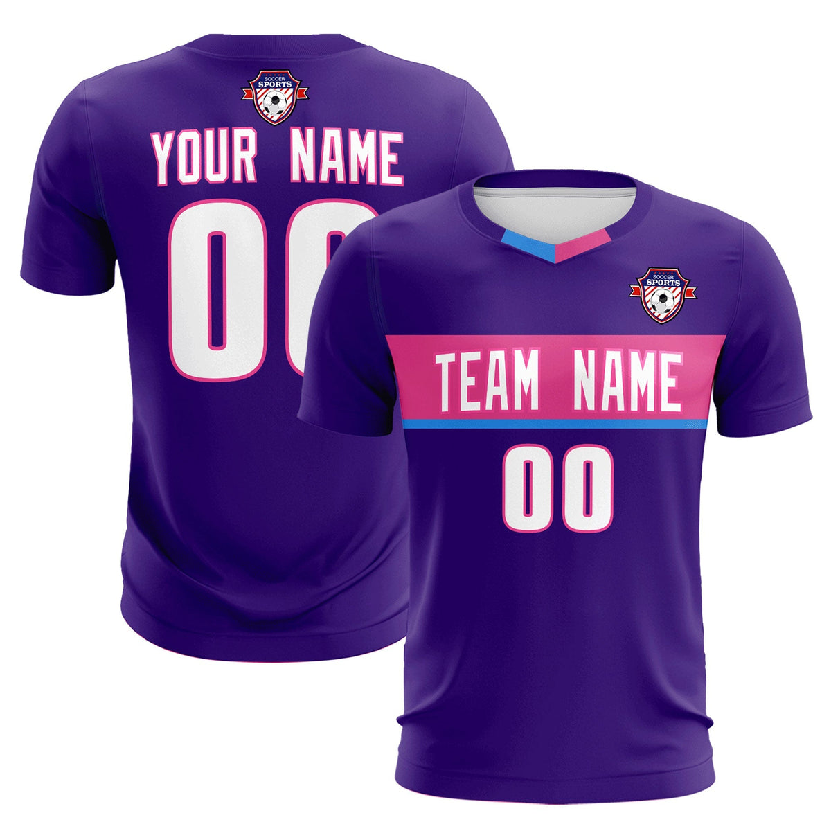 Custom Purple Classic Sports kit Football Shirt Jersey