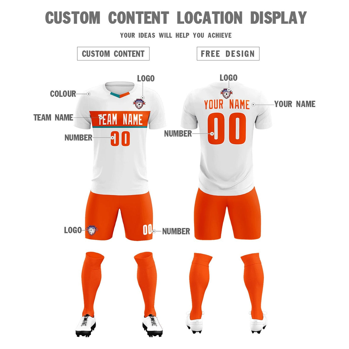 Custom White Classic Sports kit Football Shirt Jersey