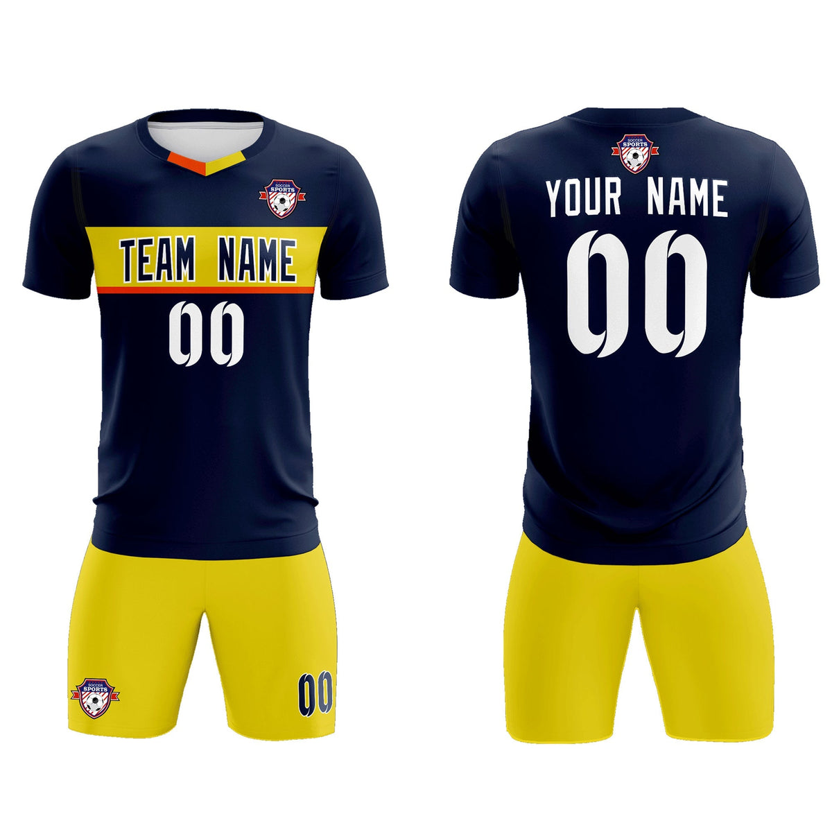 Custom Navy Classic Sports kit Football Shirt Jersey