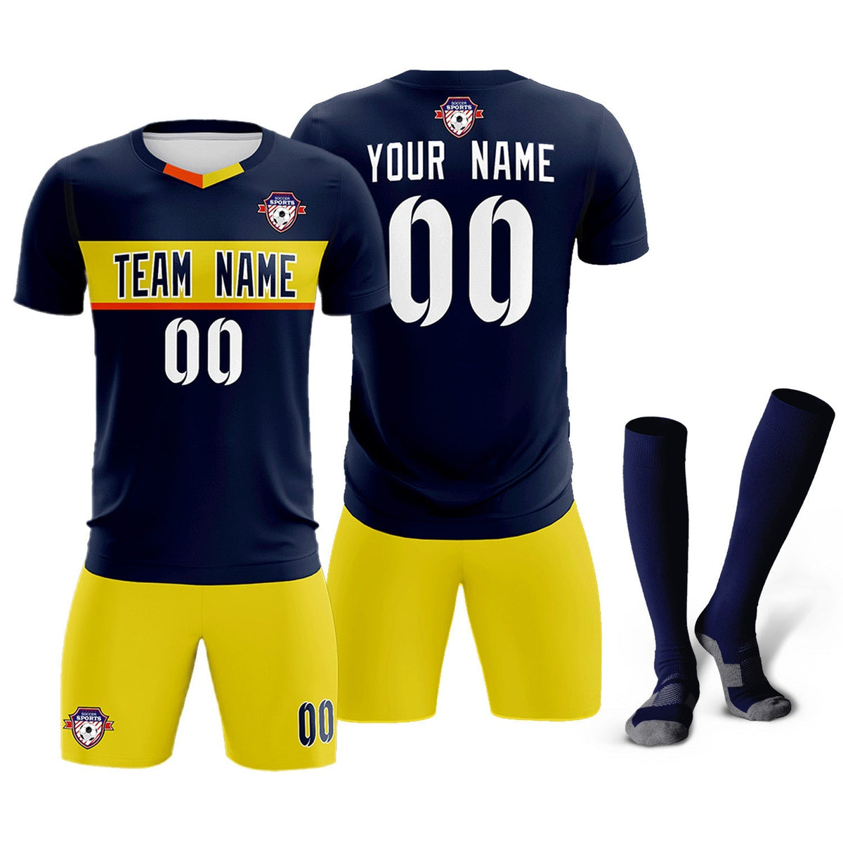 Custom Navy Classic Sports kit Football Shirt Jersey