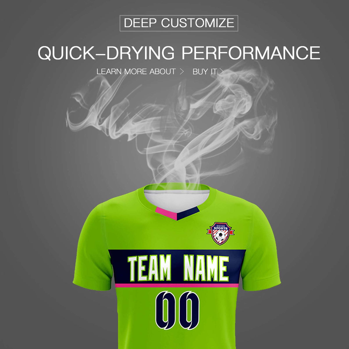 Custom Neon Green Classic Sports kit Football Shirt Jersey