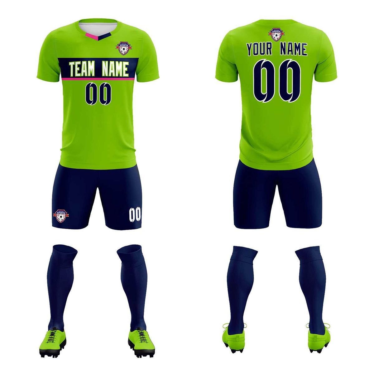 Custom Neon Green Classic Sports kit Football Shirt Jersey