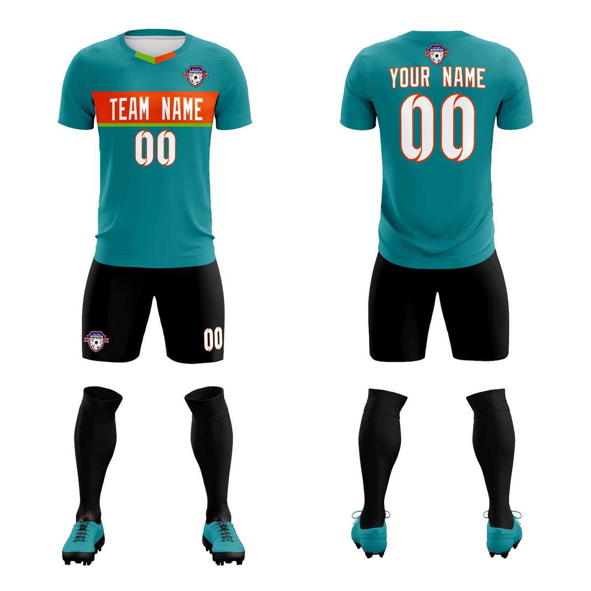 Custom Aqua Classic Sports kit Football Shirt Jersey