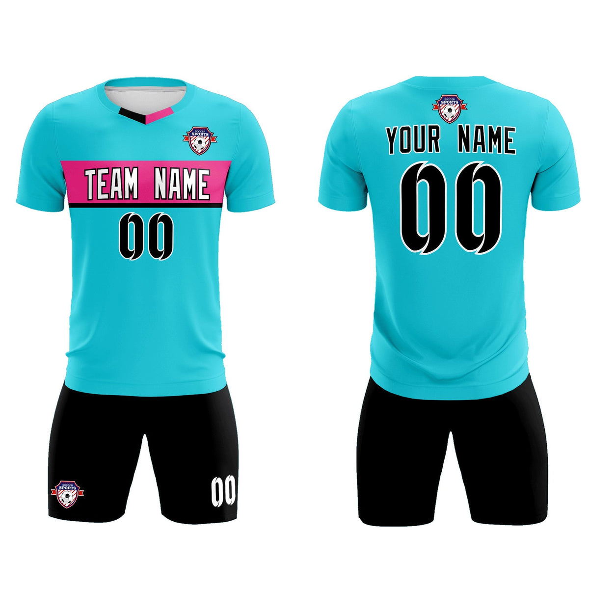 Custom Sky Blue Classic Sports kit Football Shirt Jersey