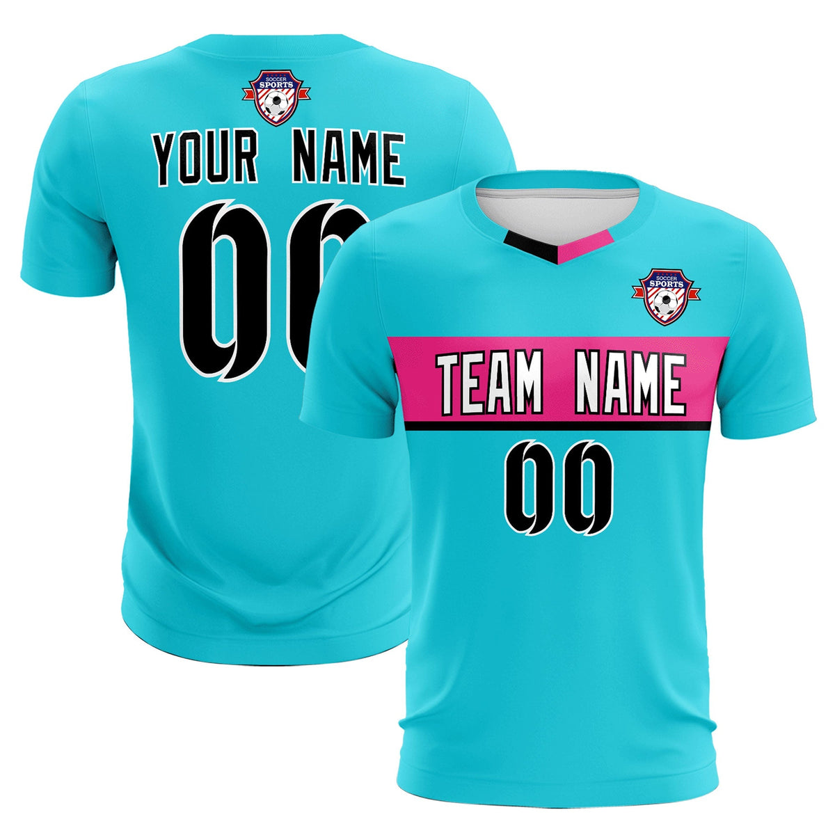Custom Sky Blue Classic Sports kit Football Shirt Jersey