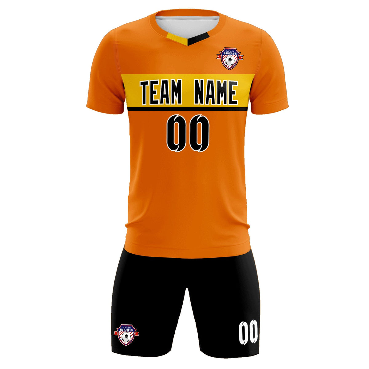 Custom Orange Classic Sports kit Football Shirt Jersey