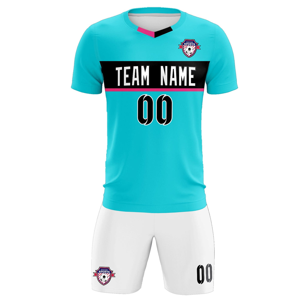 Custom Sky Blue Classic Sports kit Football Shirt Jersey