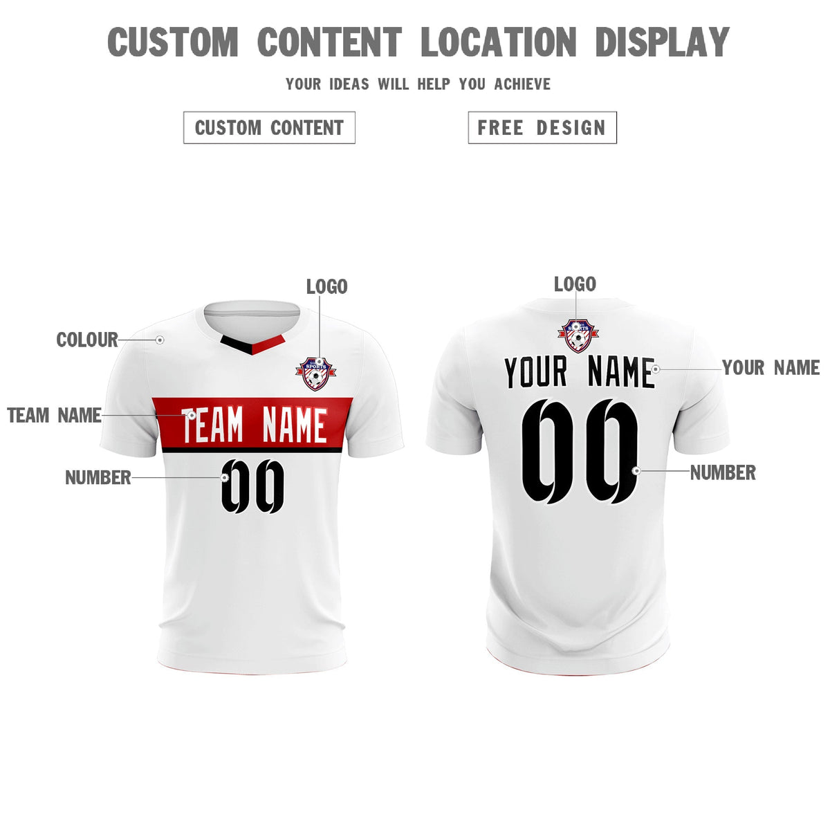 Custom White Classic Sports kit Football Shirt Jersey