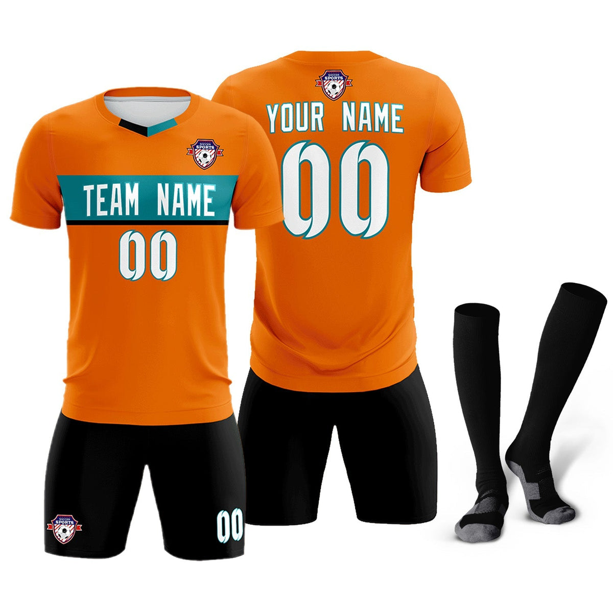 Custom Orange Classic Sports kit Football Shirt Jersey