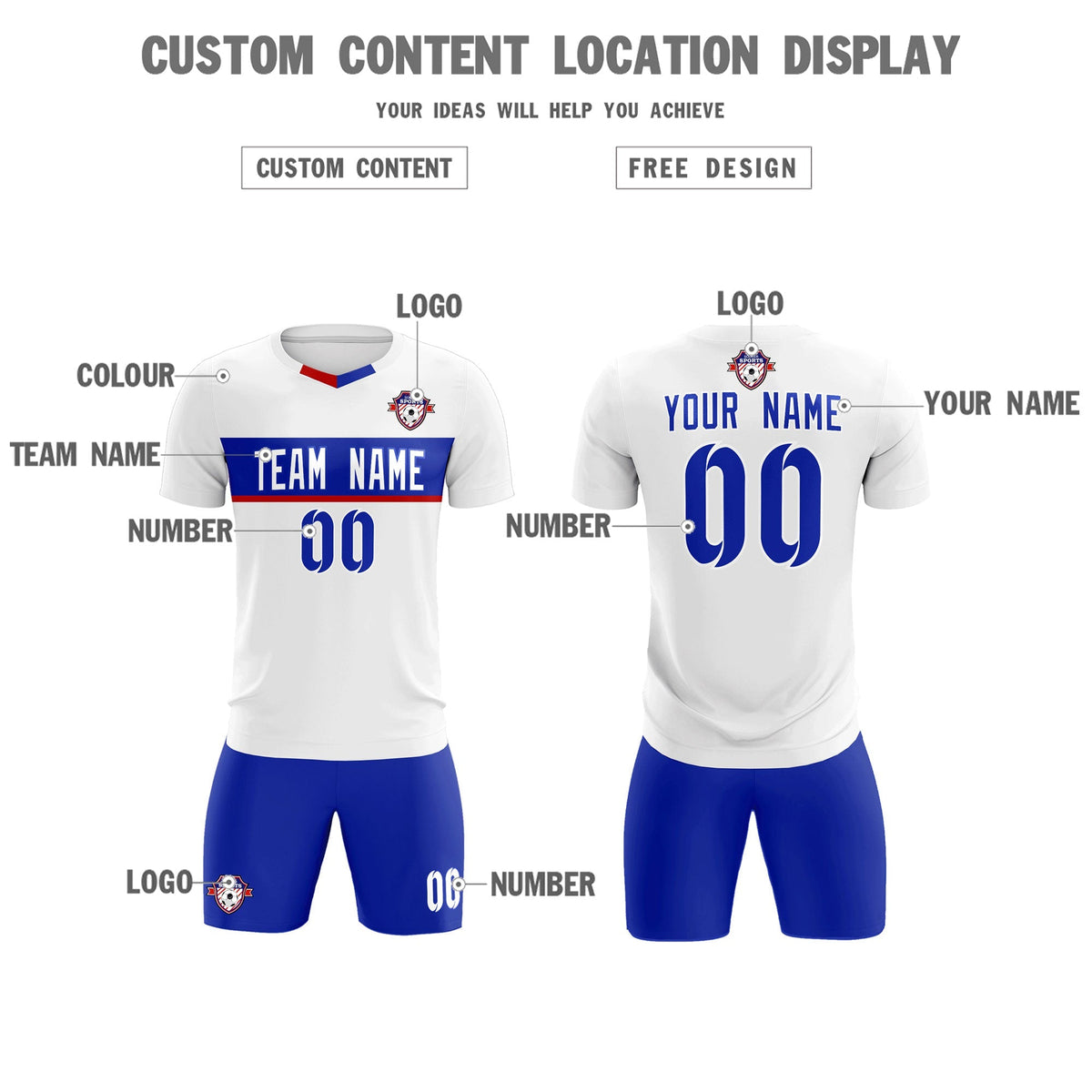 Custom White Classic Sports kit Football Shirt Jersey
