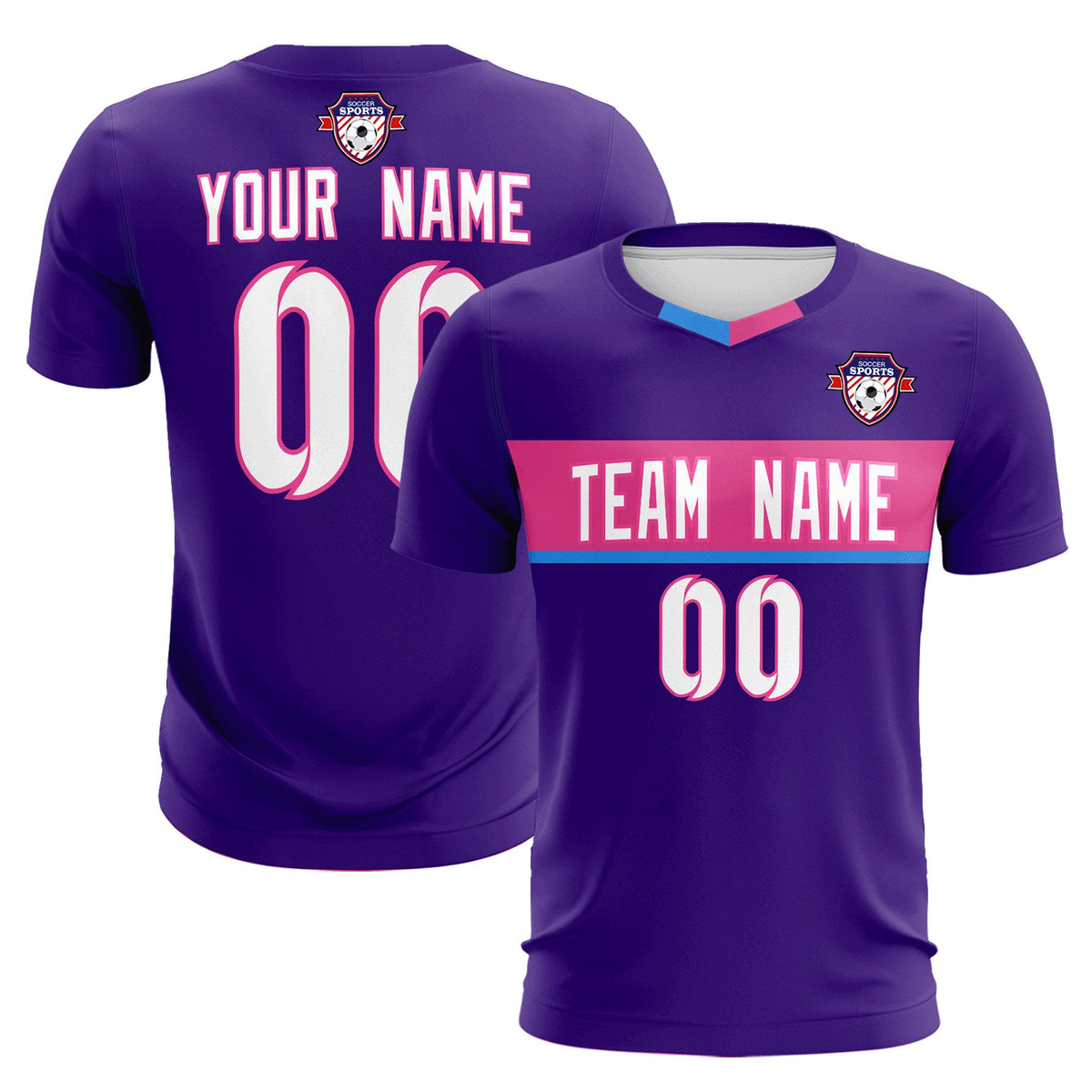 Custom Purple Classic Sports kit Football Shirt Jersey