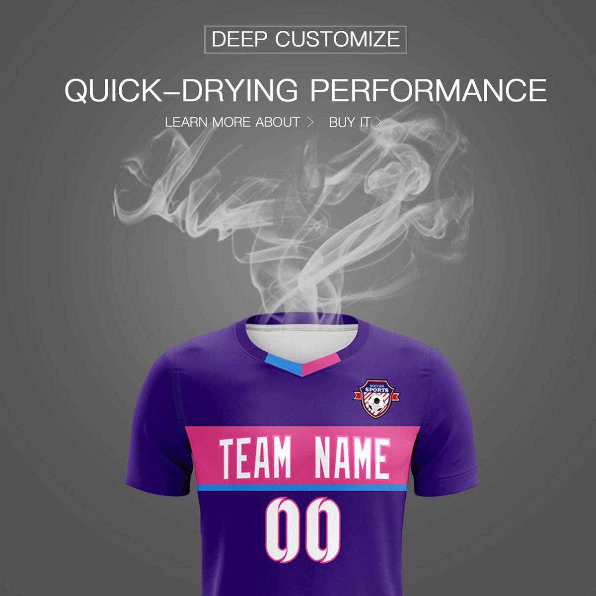 Custom Purple Classic Sports kit Football Shirt Jersey