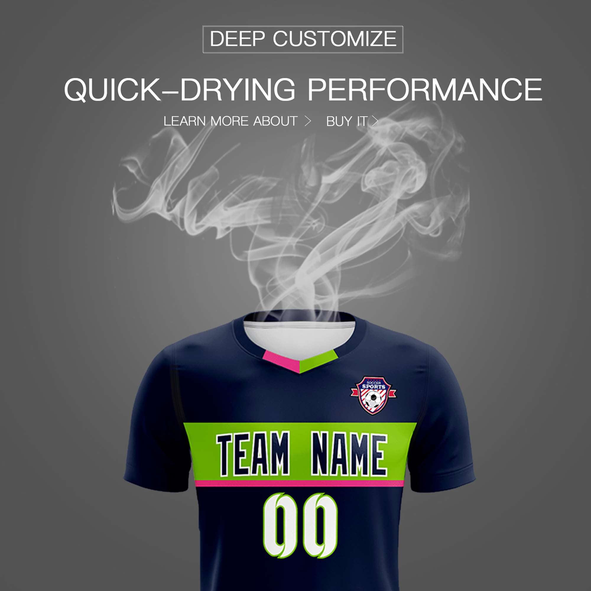 Custom Navy Classic Sports kit Football Shirt Jersey