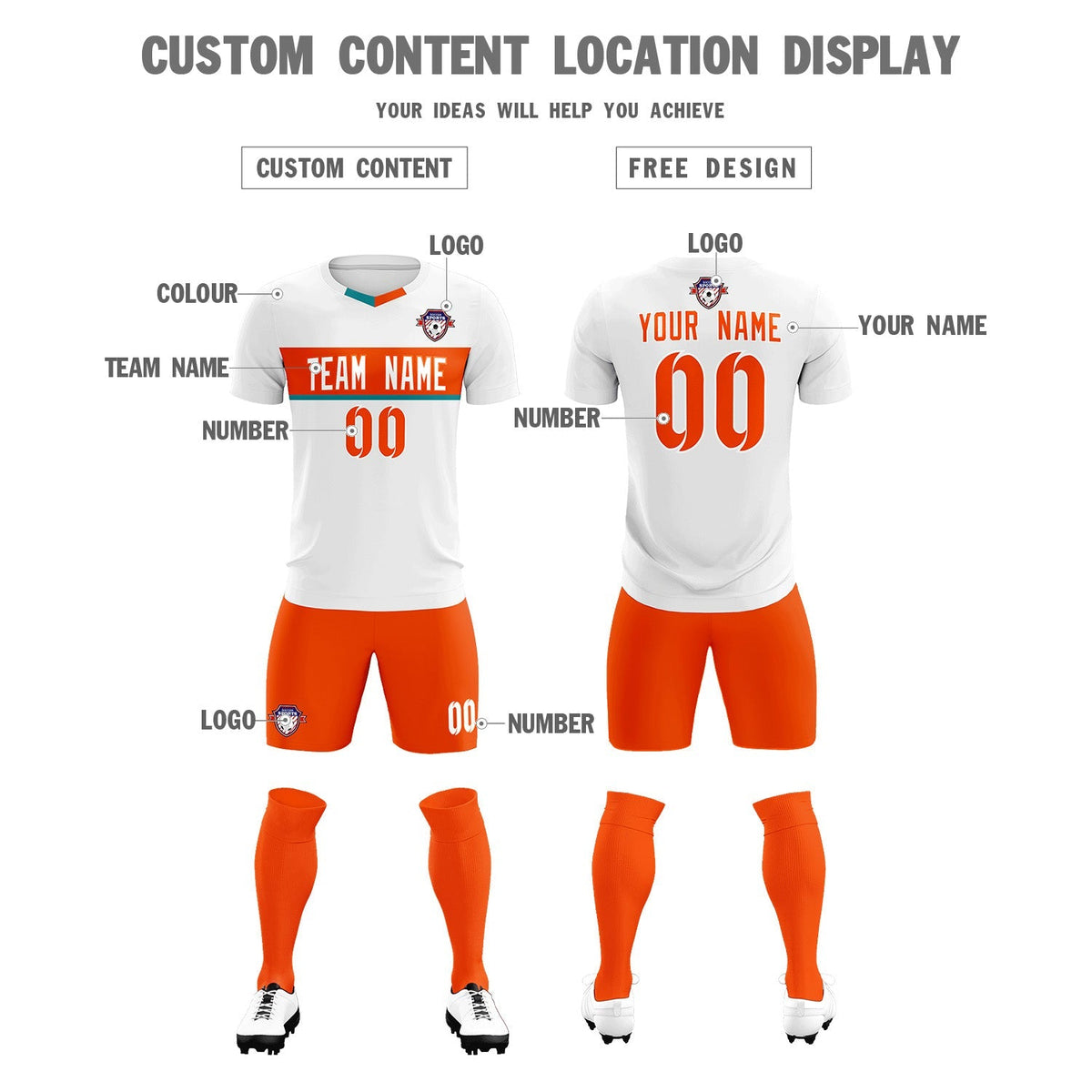 Custom White Classic Sports kit Football Shirt Jersey