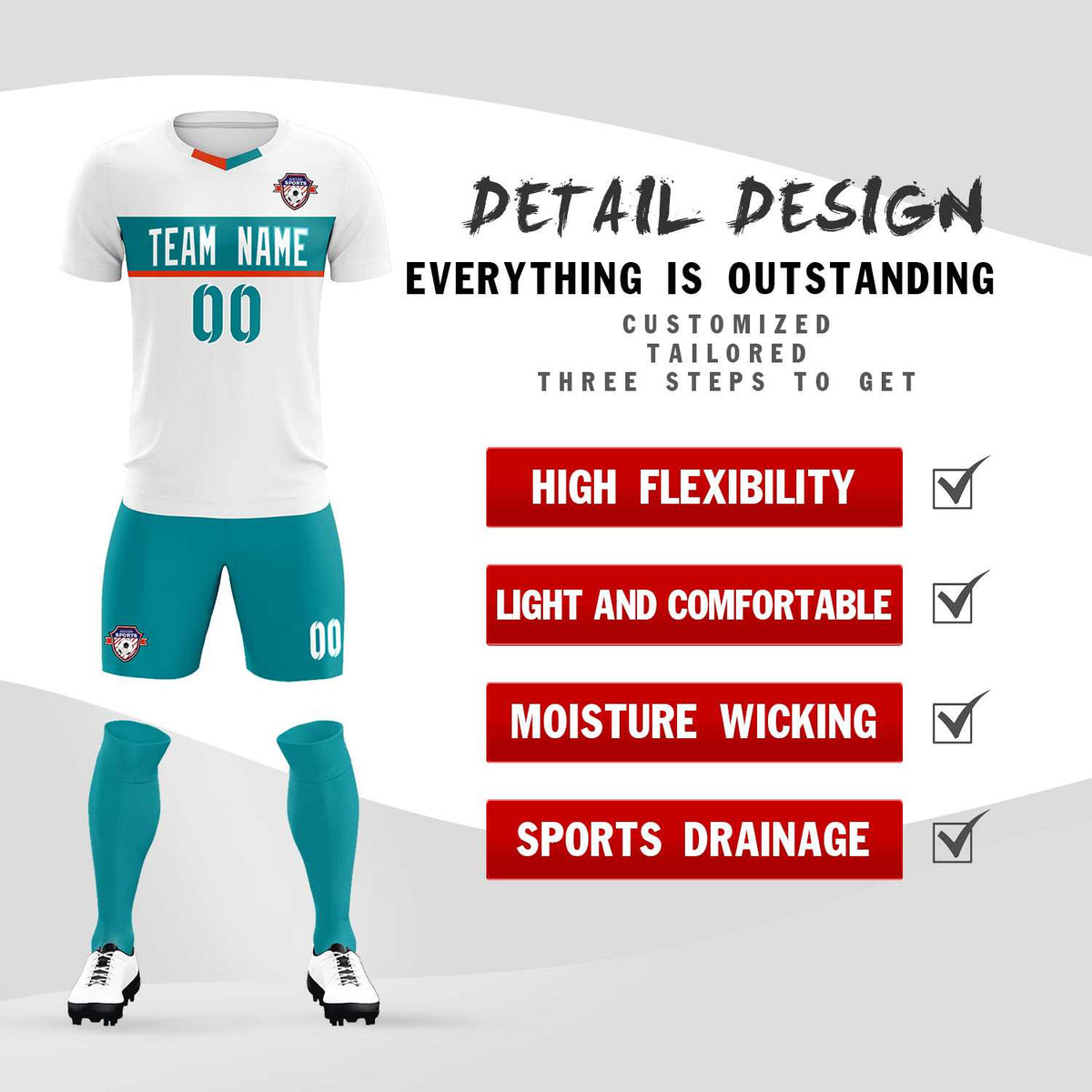 Custom White Classic Sports kit Football Shirt Jersey