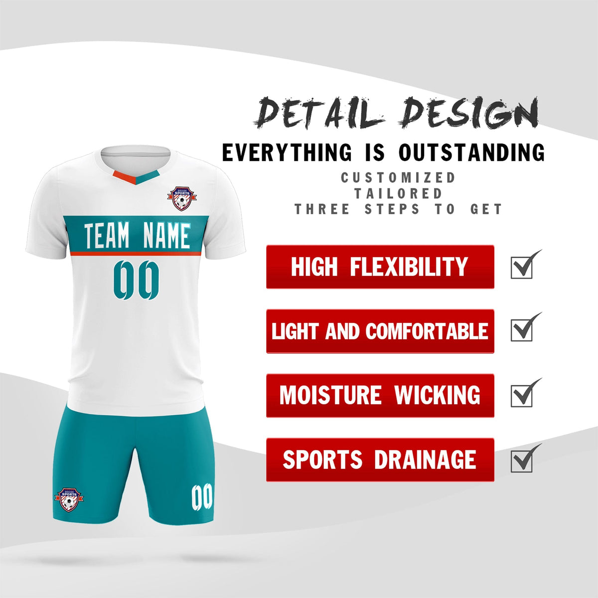 Custom White Classic Sports kit Football Shirt Jersey