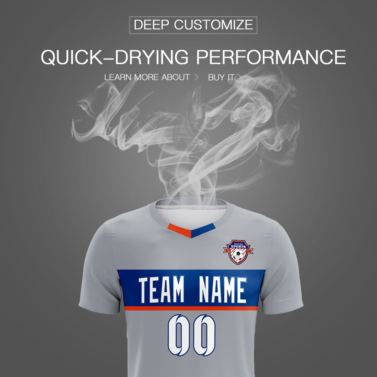 Custom Gray Classic Sports kit Football Shirt Jersey