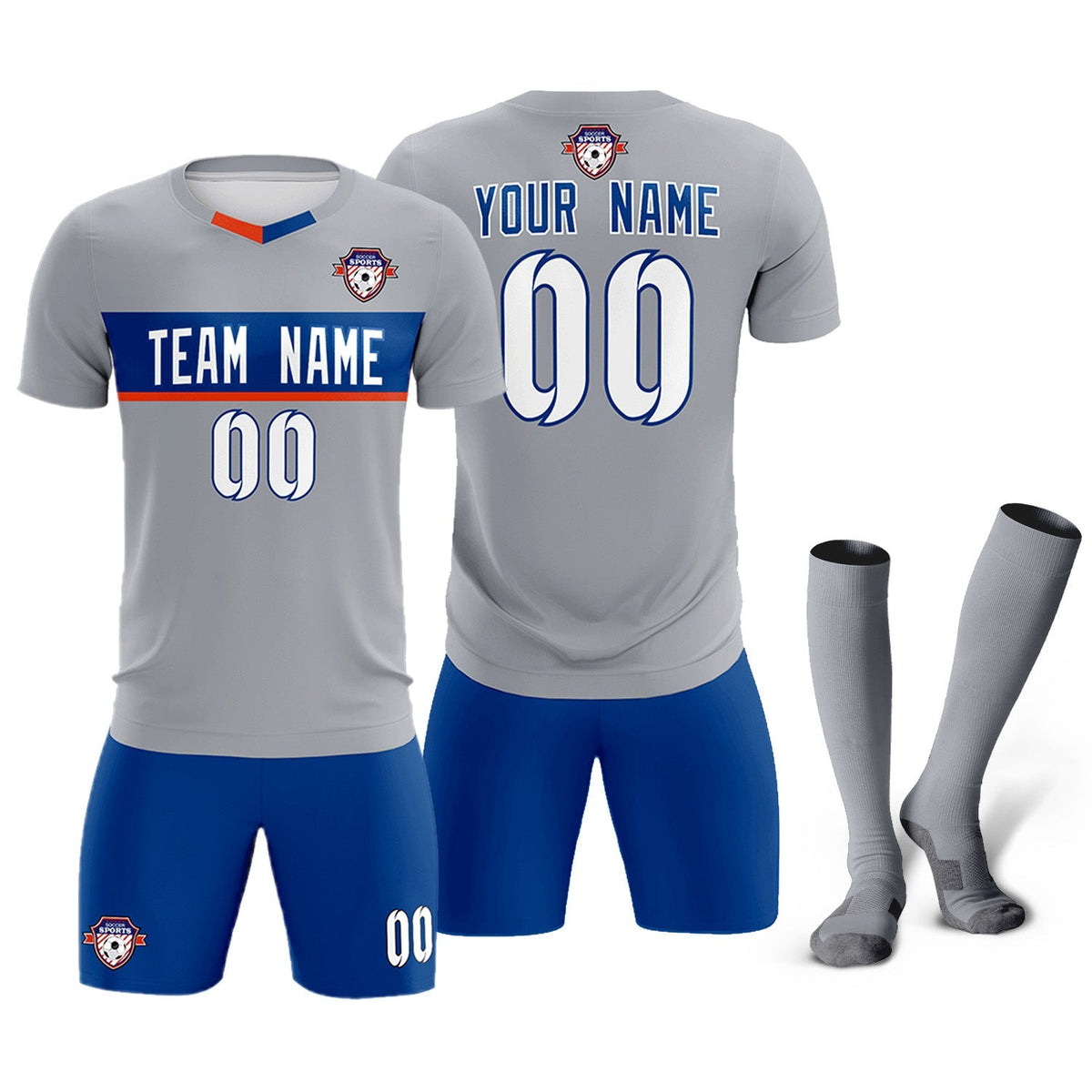 Custom Gray Classic Sports kit Football Shirt Jersey