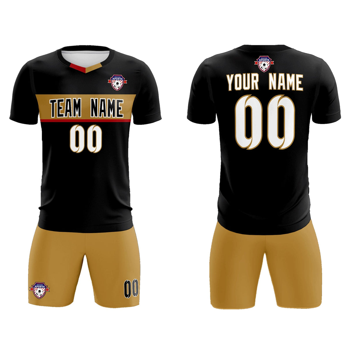Custom Black Classic Sports kit Football Shirt Jersey