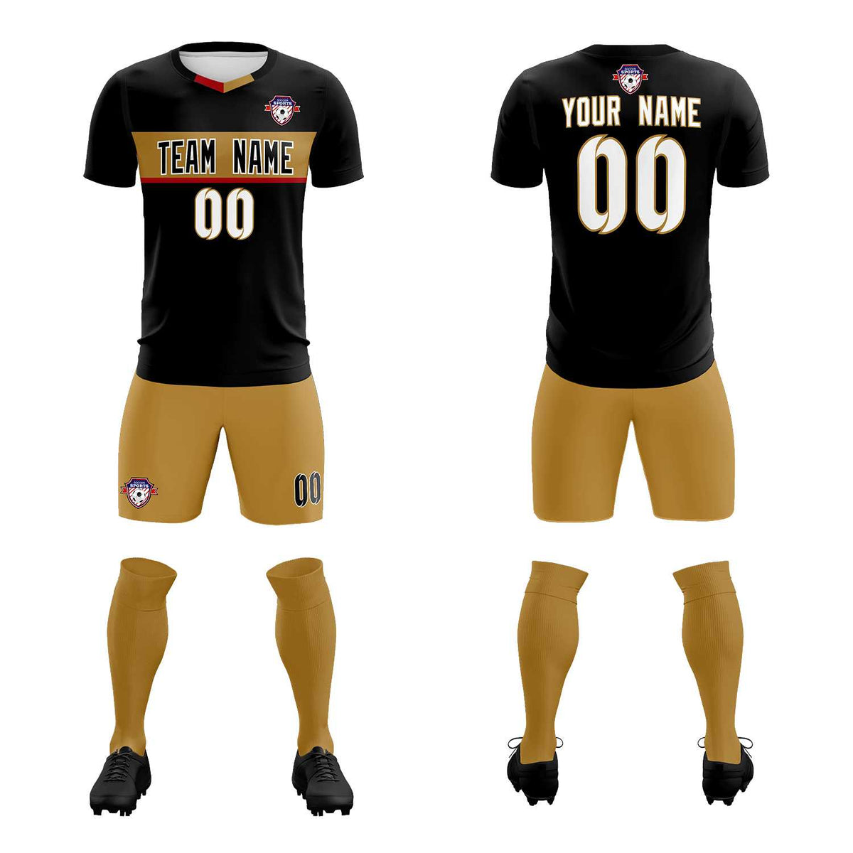 Custom Black Classic Sports kit Football Shirt Jersey