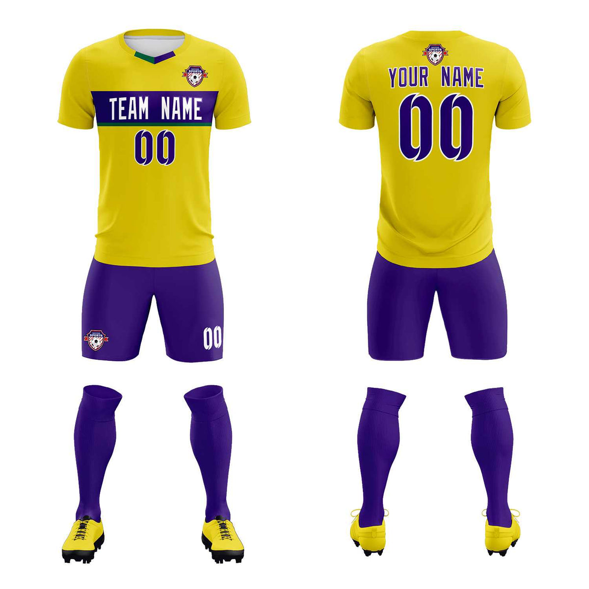 Custom Gold Classic Sports kit Football Shirt Jersey