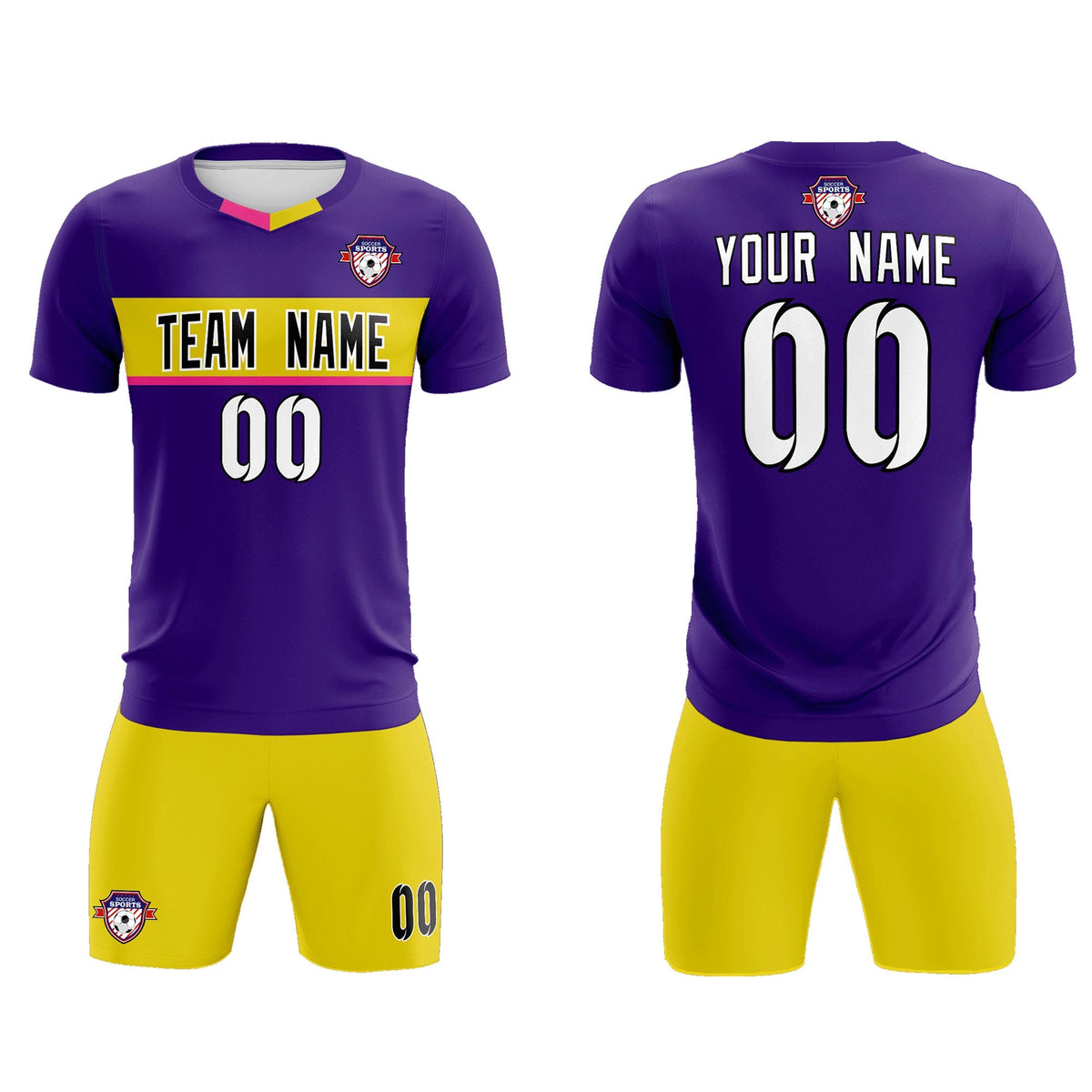 Custom Purple Classic Sports kit Football Shirt Jersey