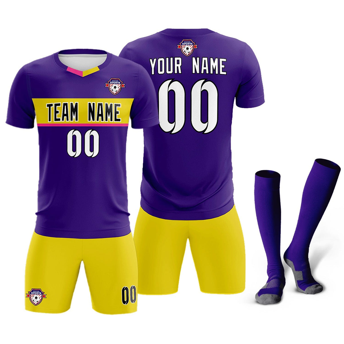 Custom Purple Classic Sports kit Football Shirt Jersey