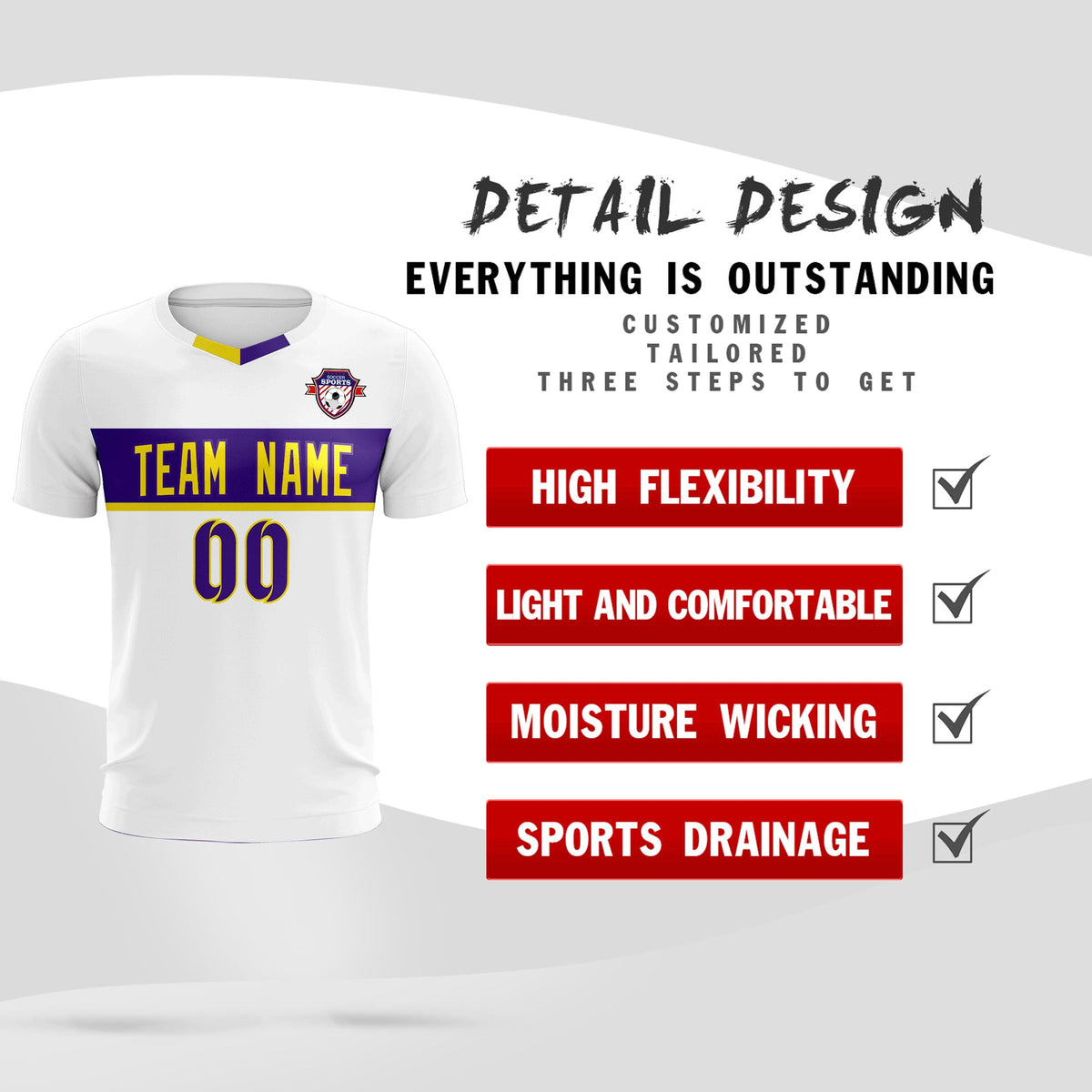 Custom White Classic Sports kit Football Shirt Jersey